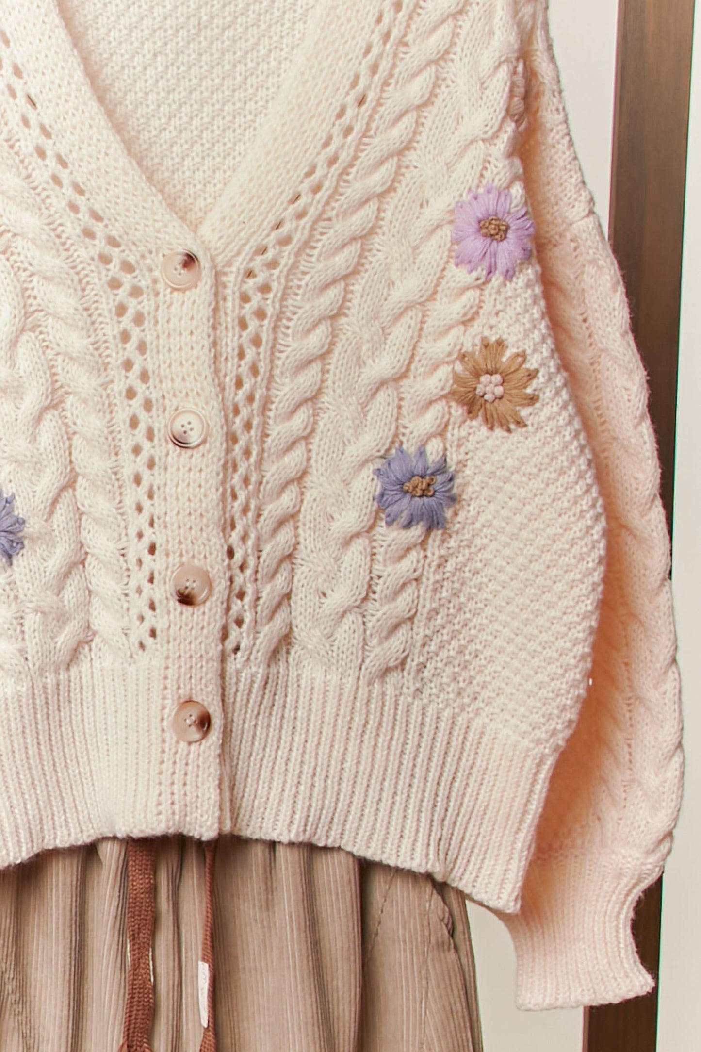 Daisy Cable Knit Cardigan