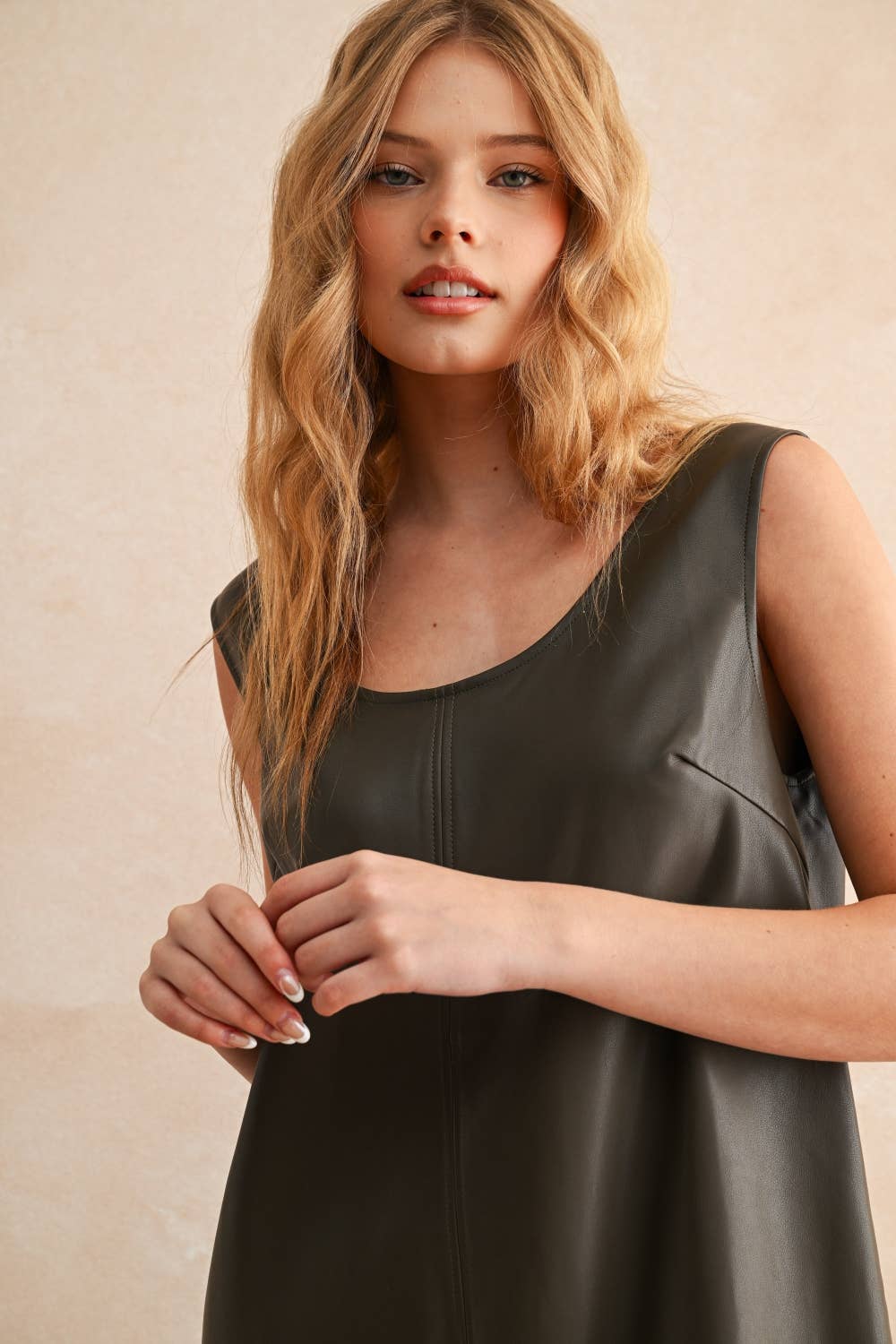 Aniston Leather Jumper Dress