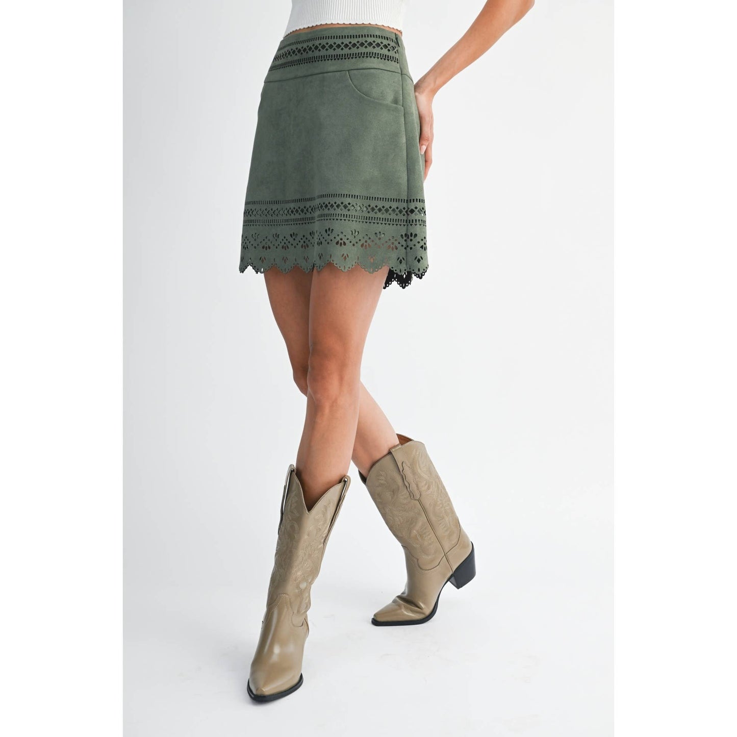 Reagan Laser Cut Skirt