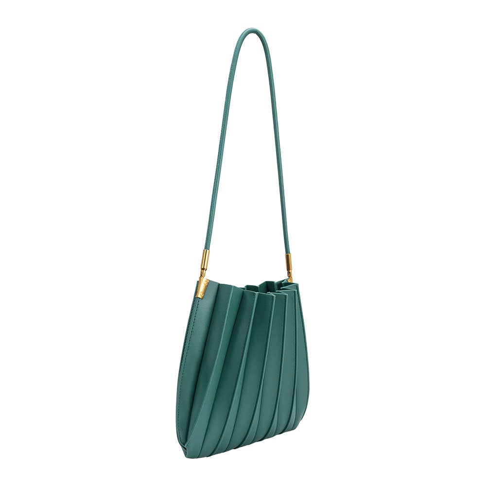 Carrie Pleated Shoulder Bag- Peacock