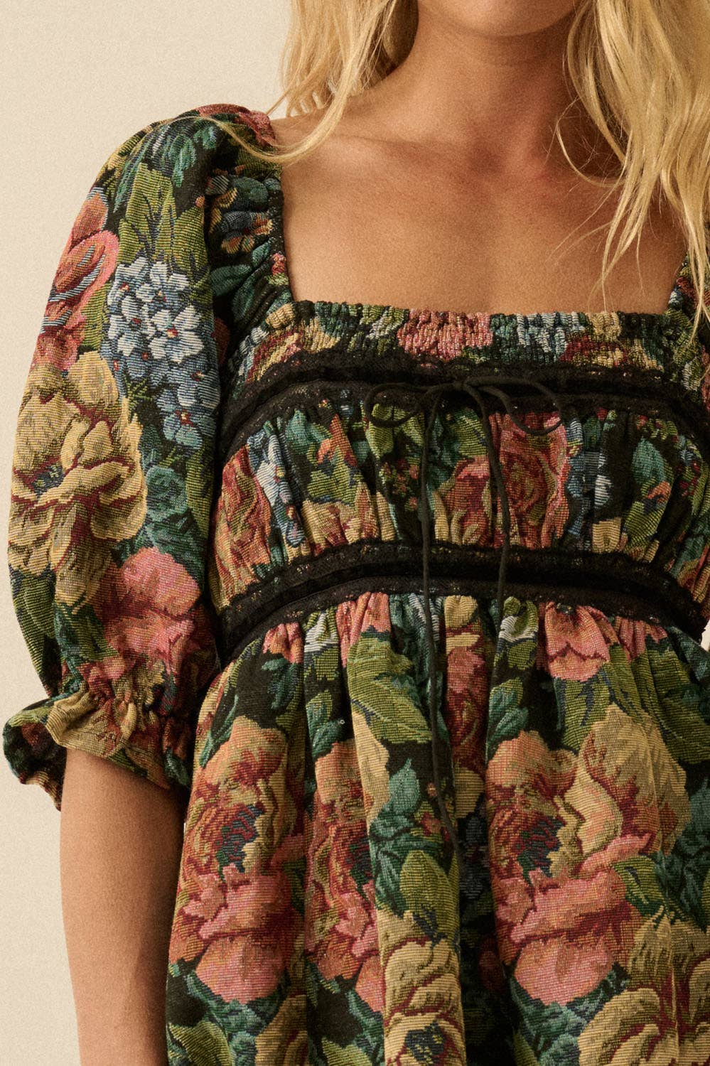 Nora Jacquard Tapestry Mini Dress
