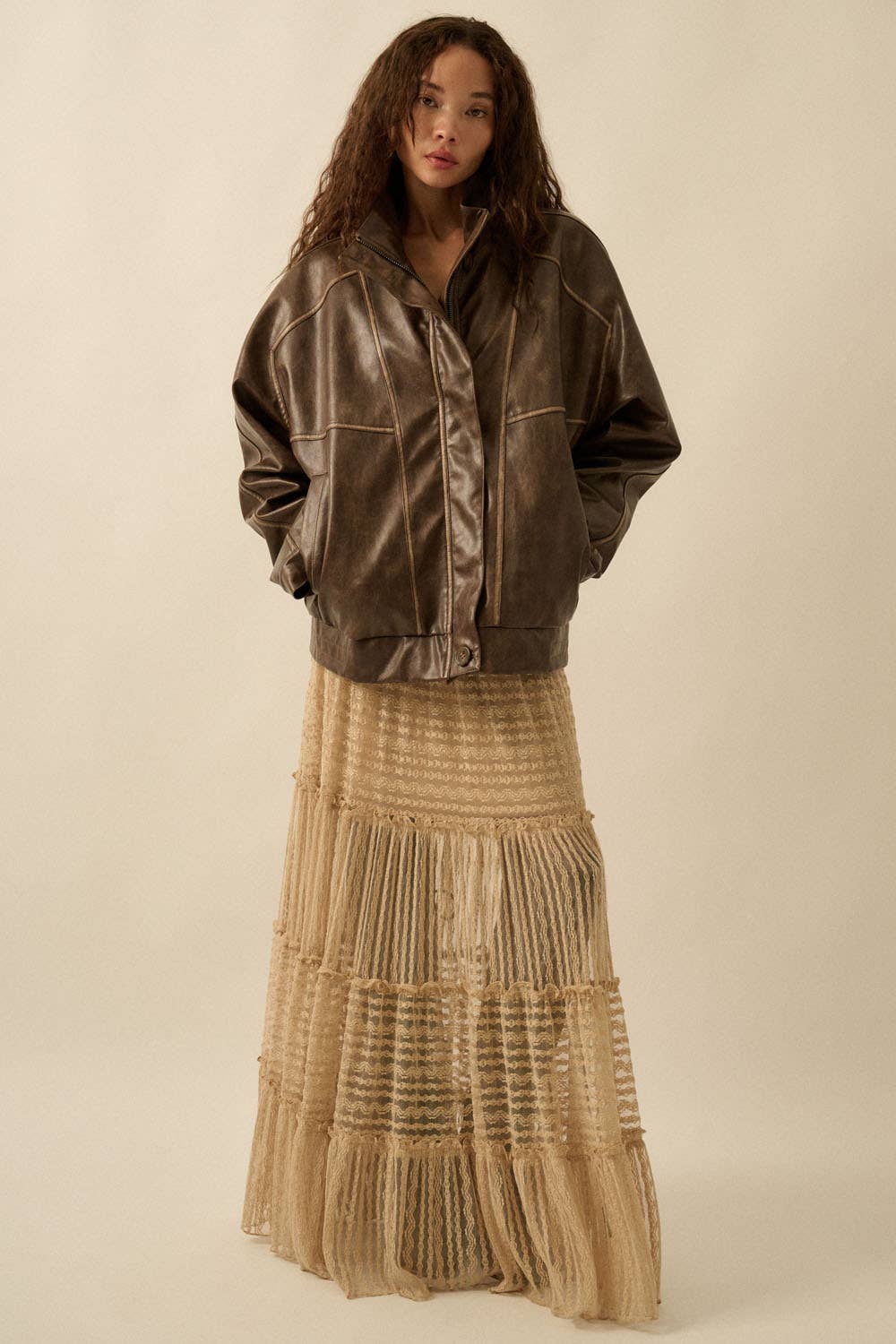 Meredith Leather Piping Jacket