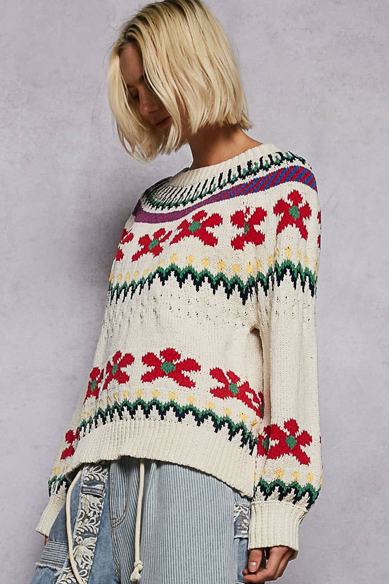 Demi Pointed Floral Sweater