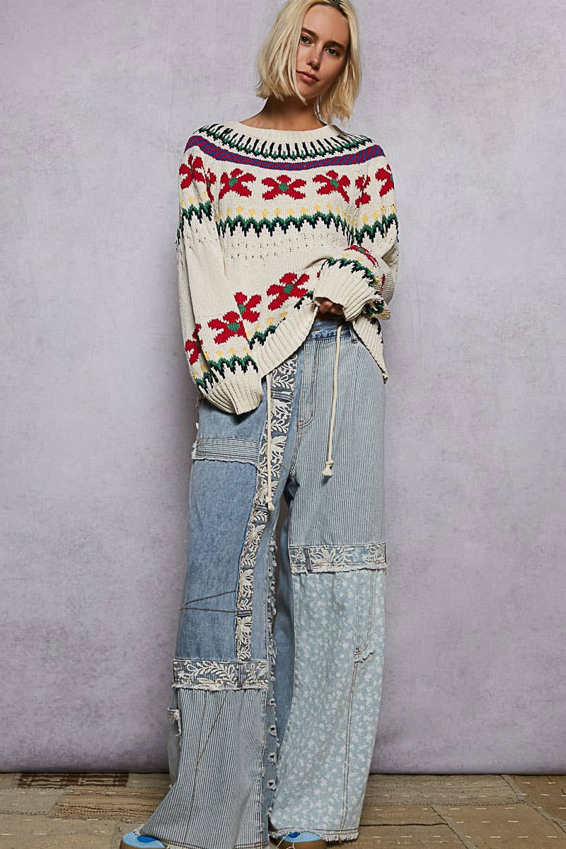 Demi Pointed Floral Sweater