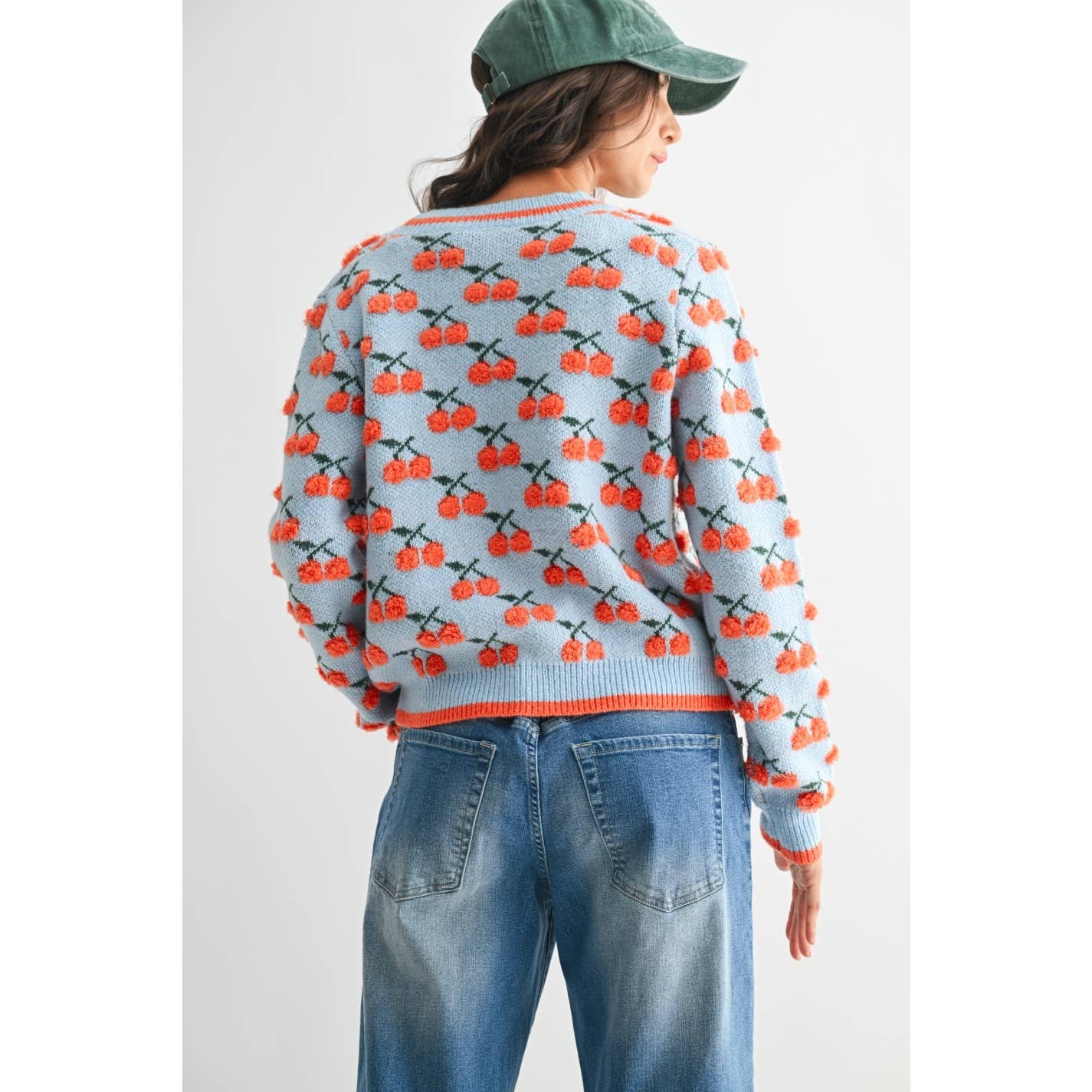 Karina Cherry Wool Cardigan