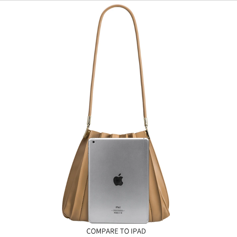 Carrie Pleated Shoulder Bag - Chocolate
