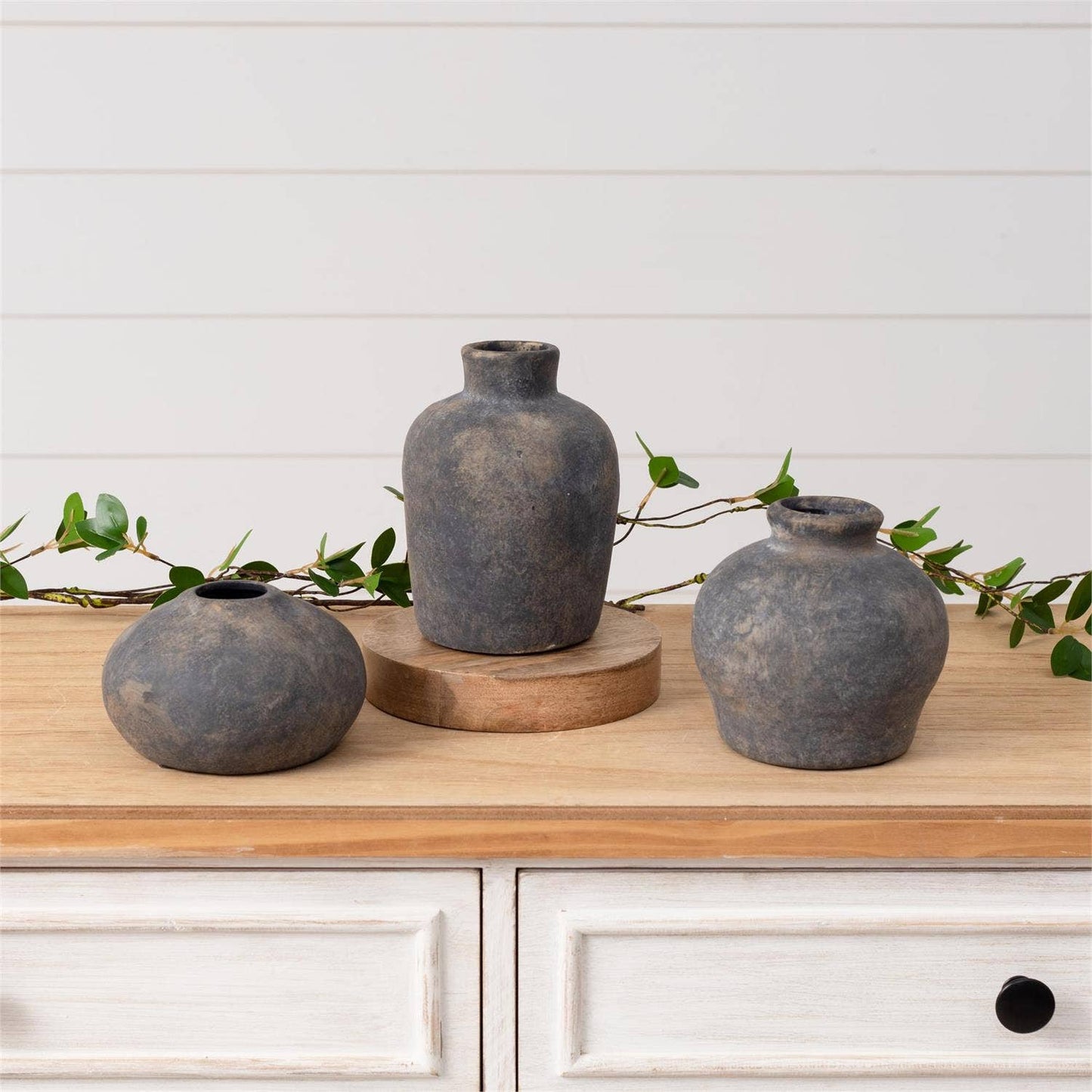 Distressed Grey Bud Vases