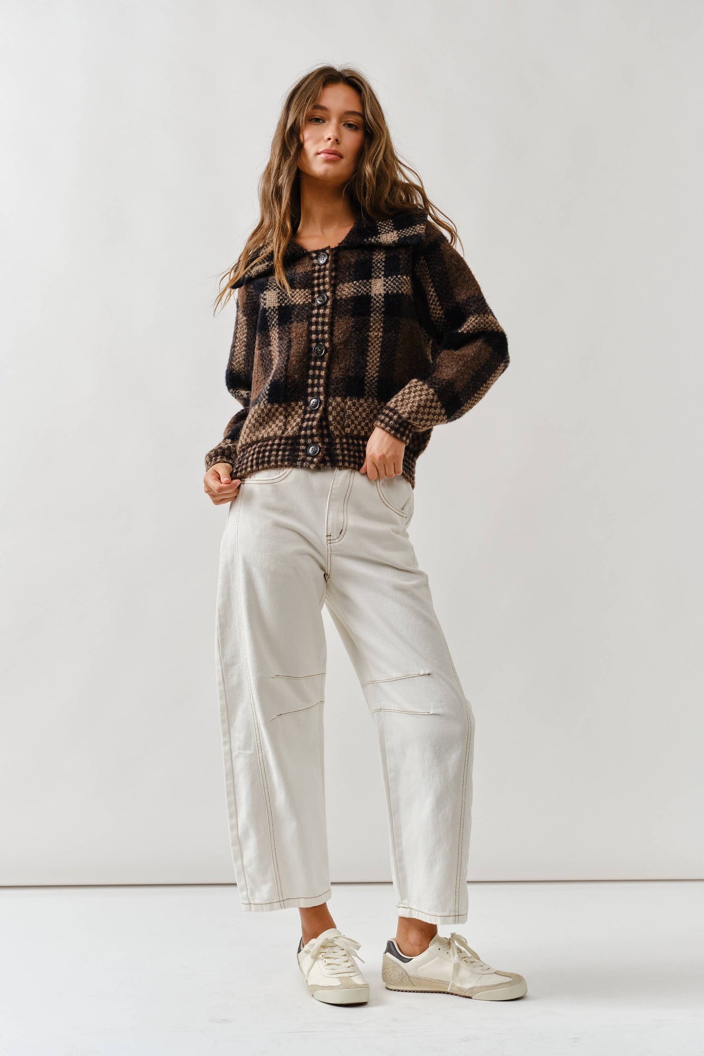 Katrina Mixed Plaid Cardigan