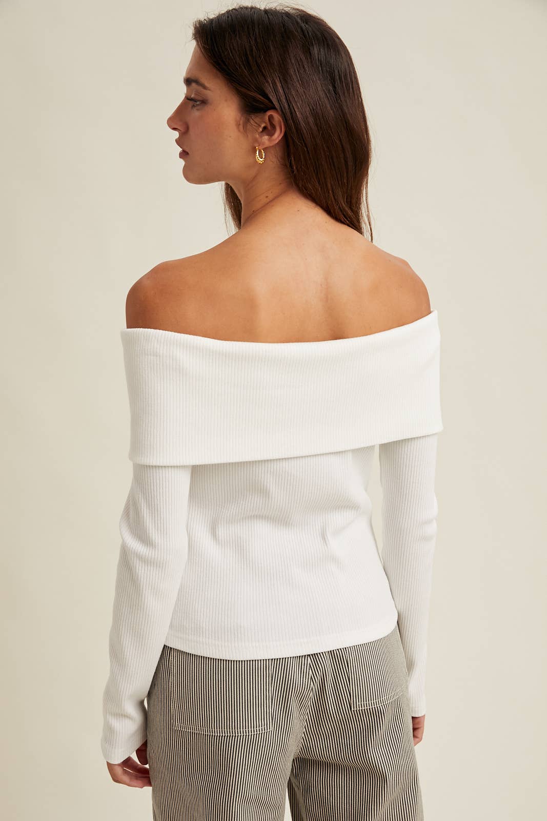 Sabrina Ribbed Off The Shoulder Top - Two Colors