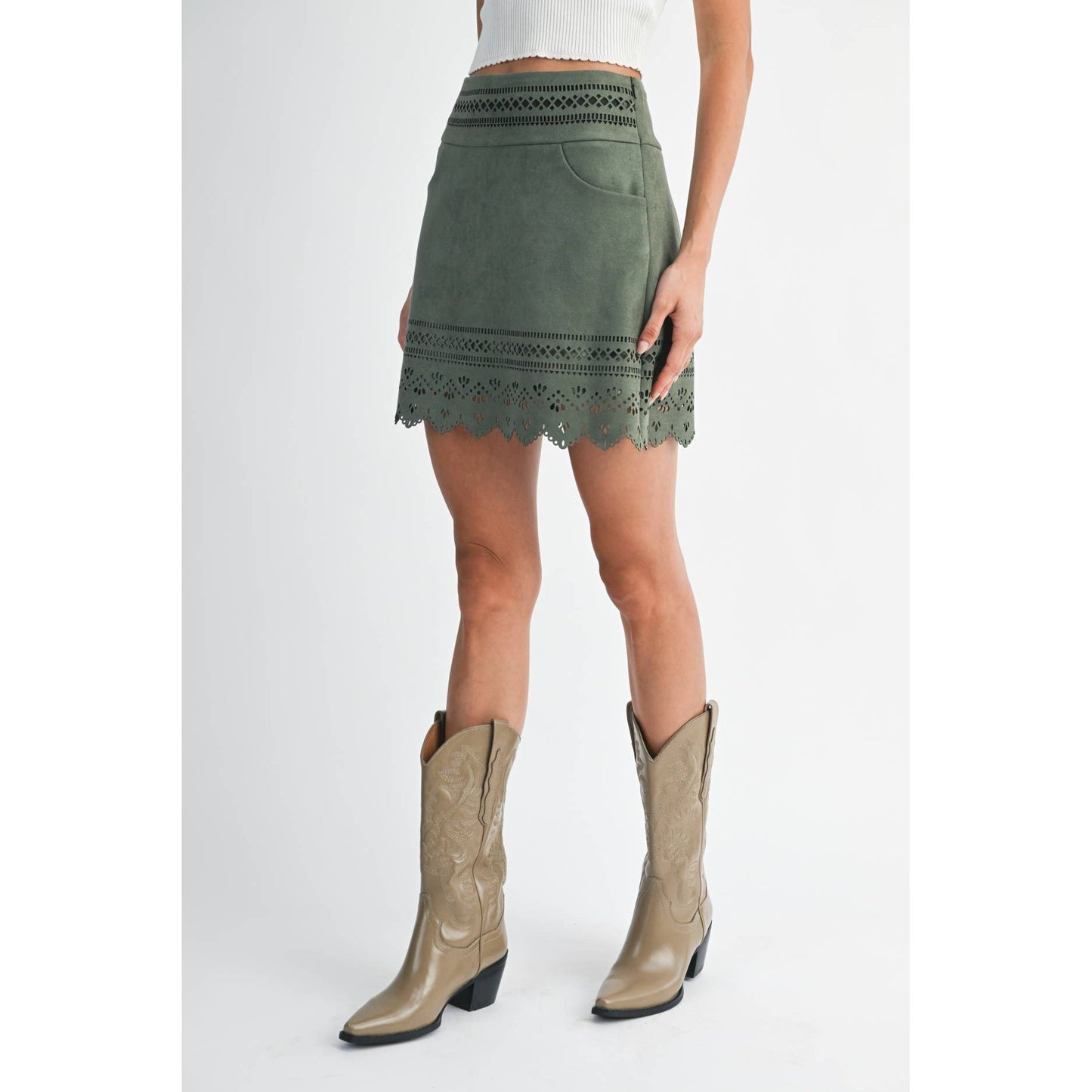 Reagan Laser Cut Skirt