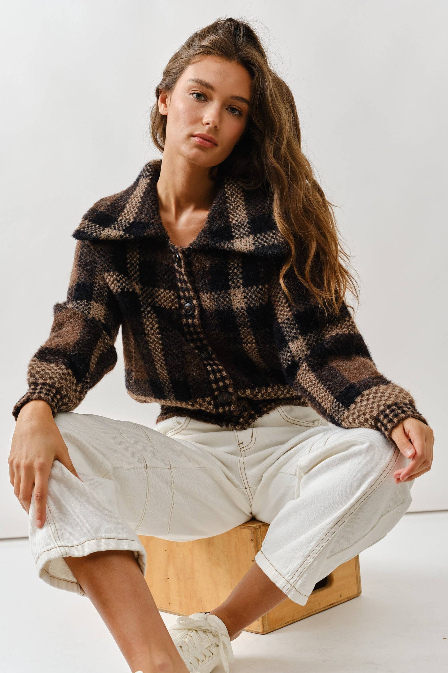 Katrina Mixed Plaid Cardigan