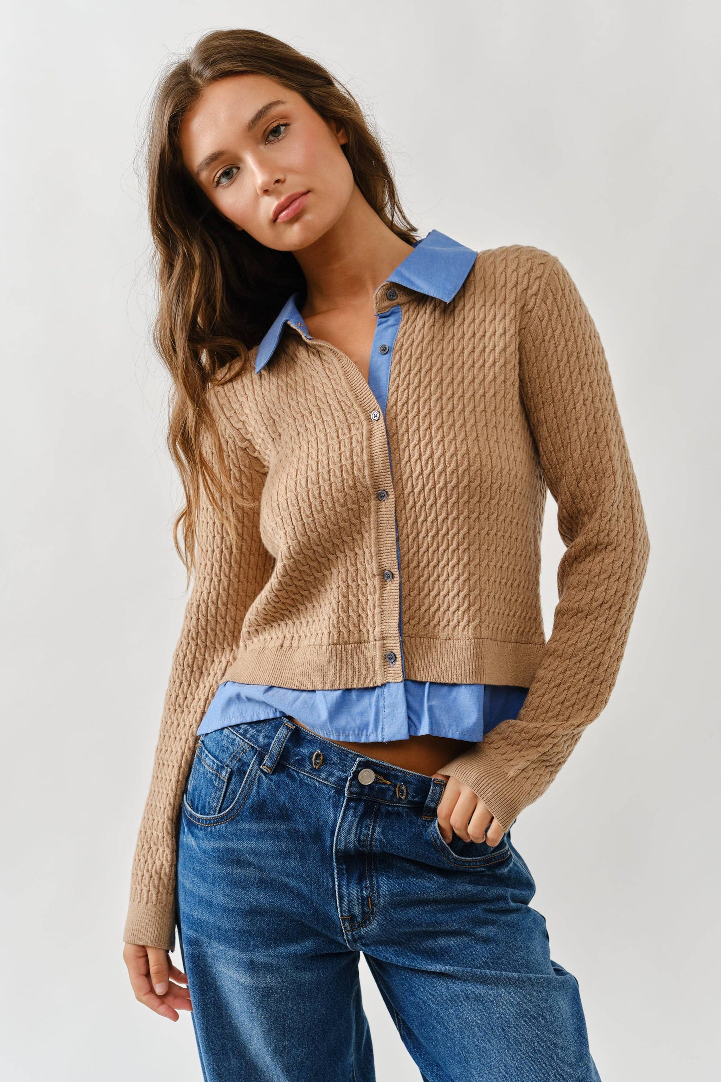 Serena Mixed Media Cardigan