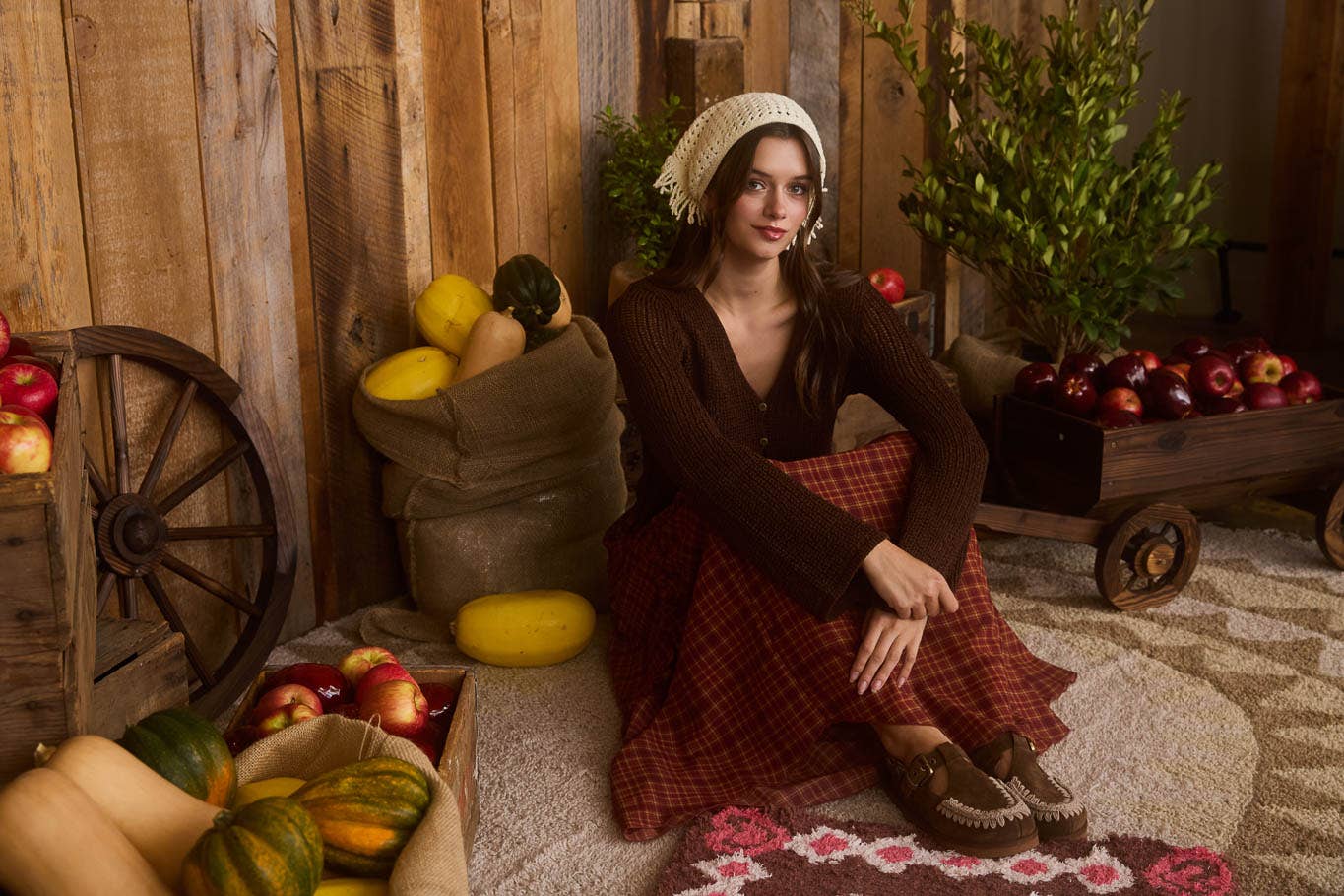 Leila Plaid Handkerchief Hem Skirt