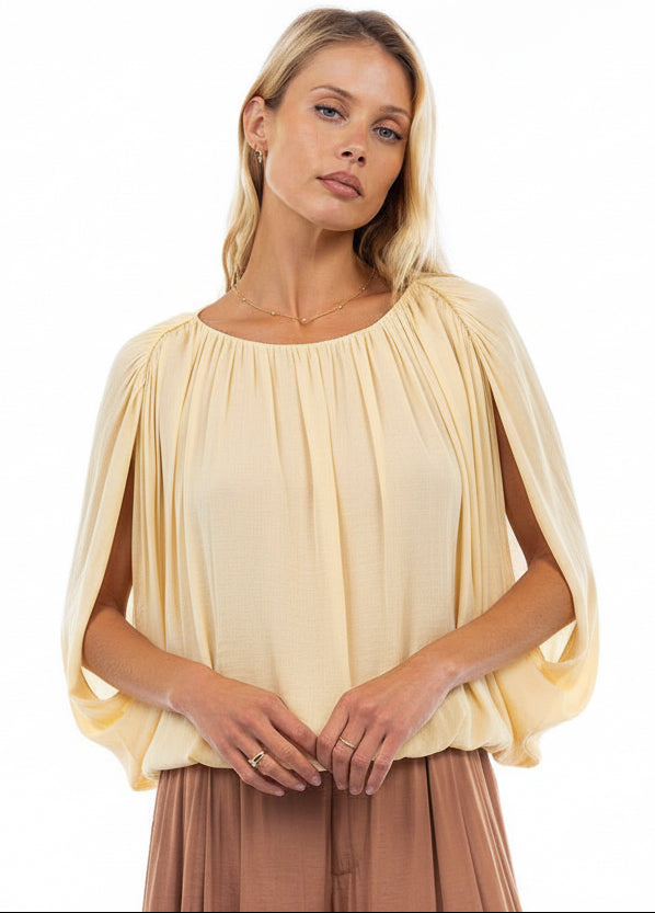 Izzy Grecian Drape Blouse - Two Colors