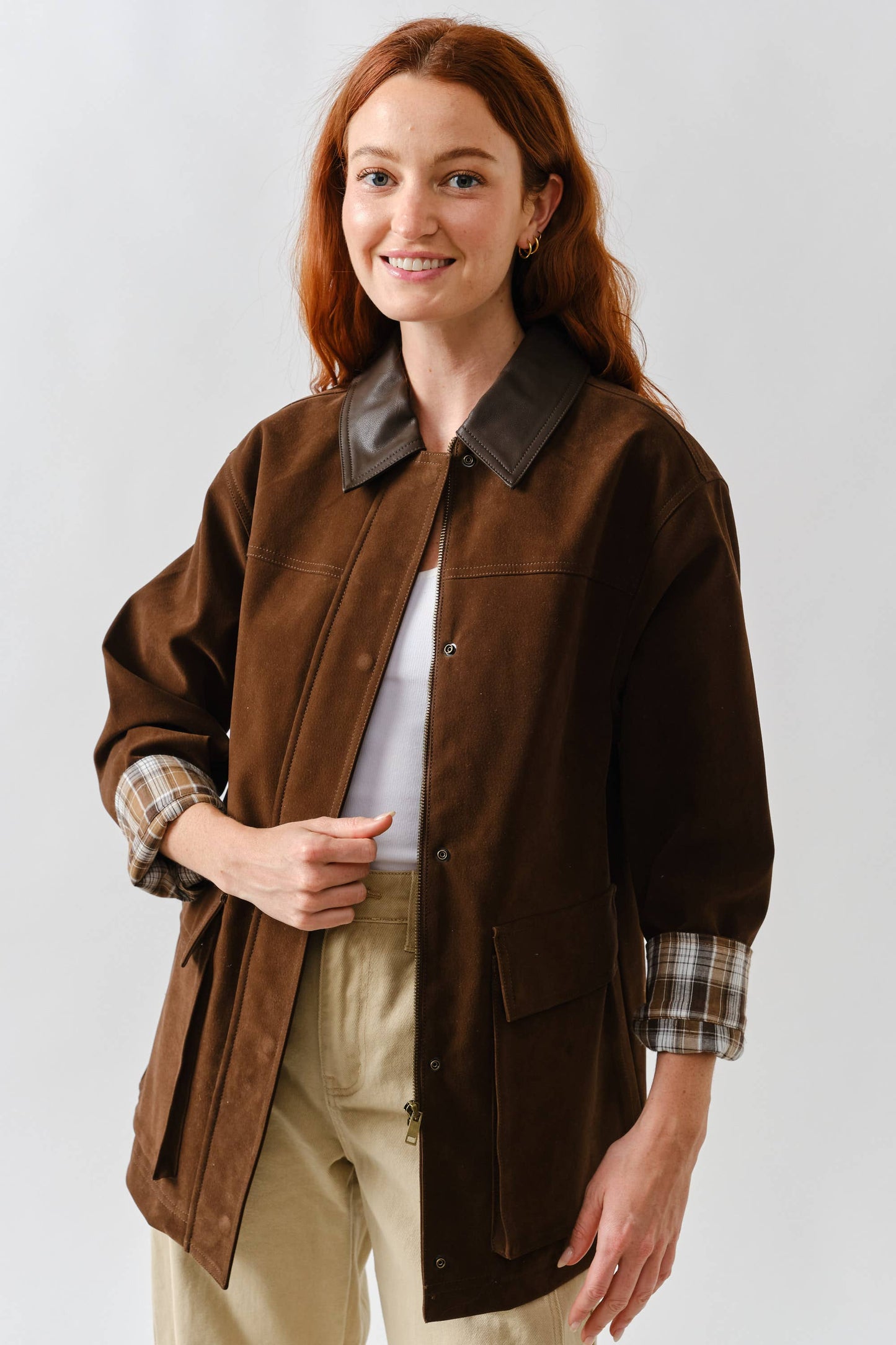Quinn Contrast Barn Jacket- Two Colors