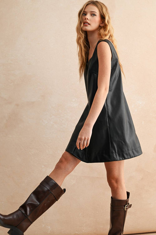 Aniston Leather Jumper Dress