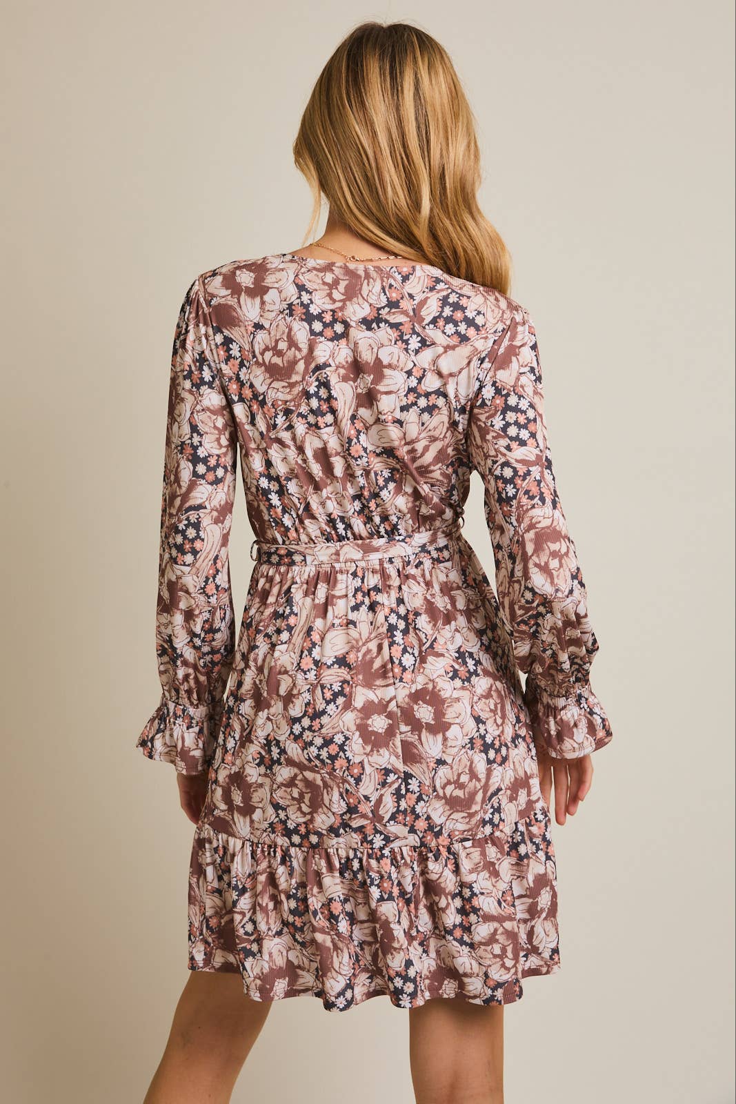 Henna Surplice Mini Dress