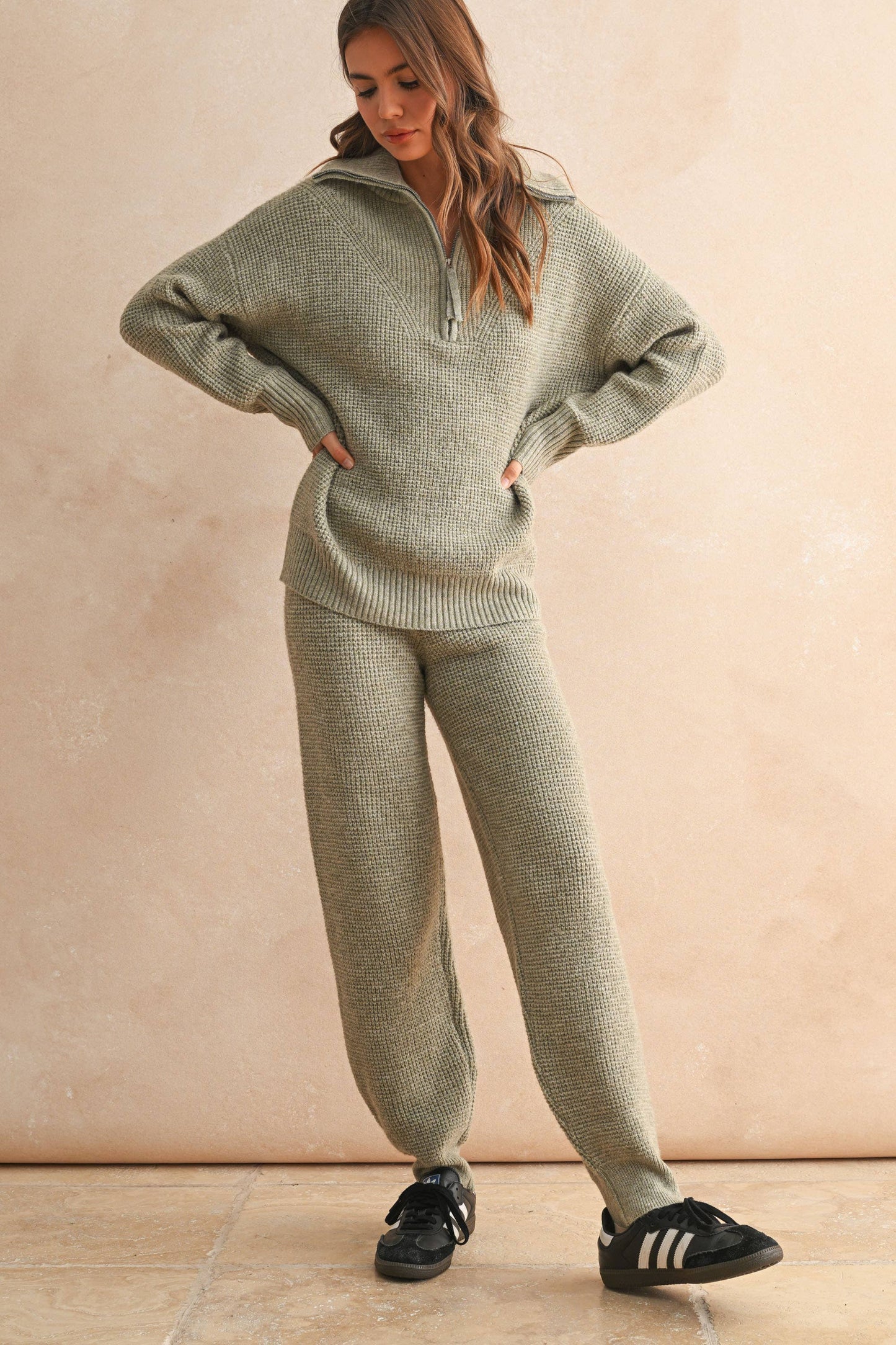 Zara Waffle Knit Jogger Pants