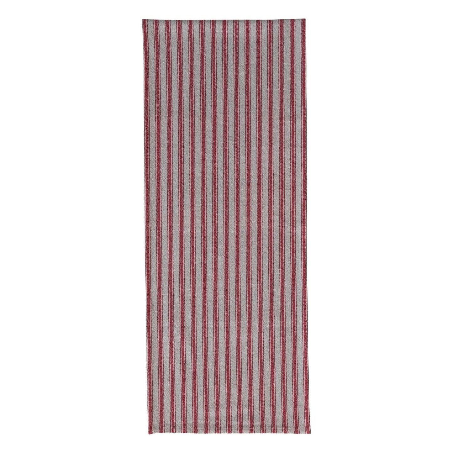 72"L x 14"W Woven Cotton Striped Table Runner, Red & Natural