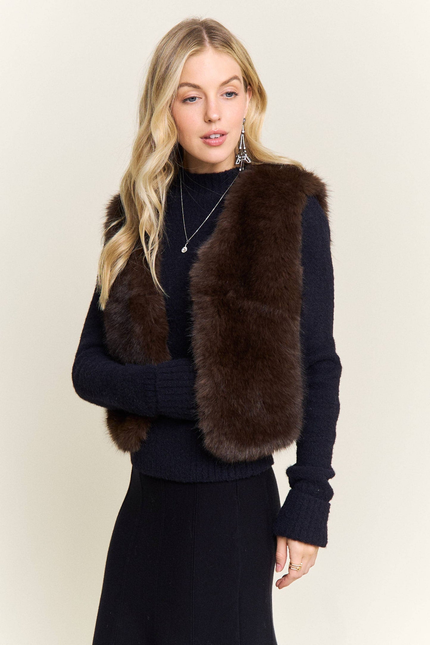Callie Fur Midi Vest