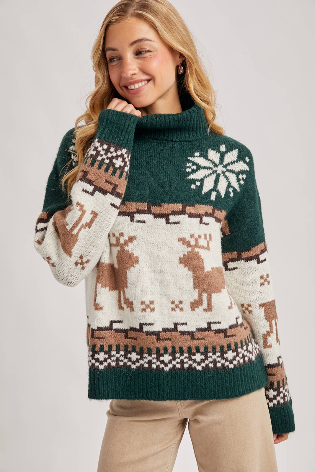 Snowed In Nordic Reindeer Sweater