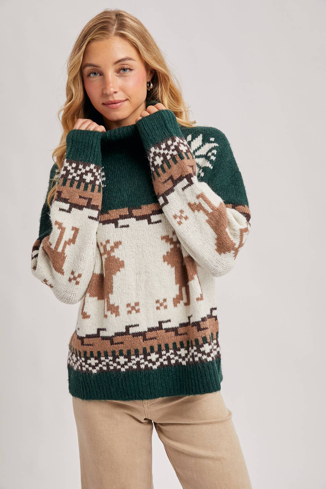 Snowed In Nordic Reindeer Sweater