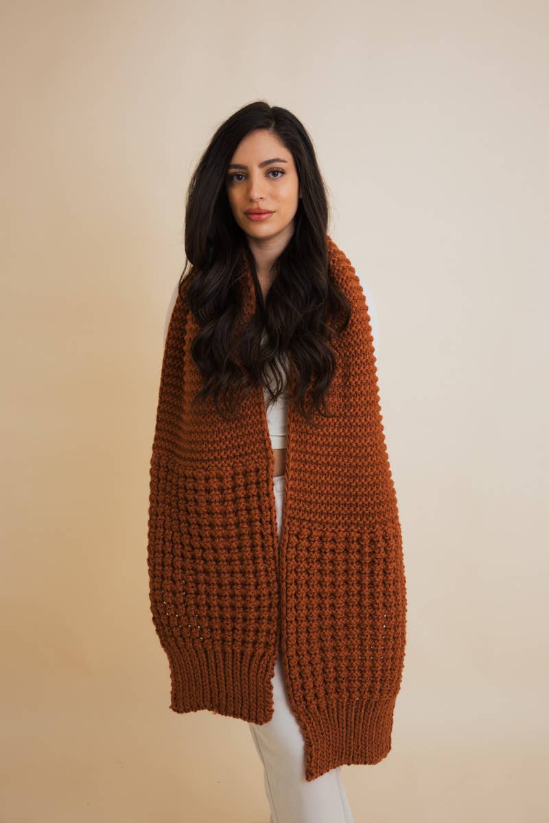 Winter Chalet Waffle Scarf - Three Colors