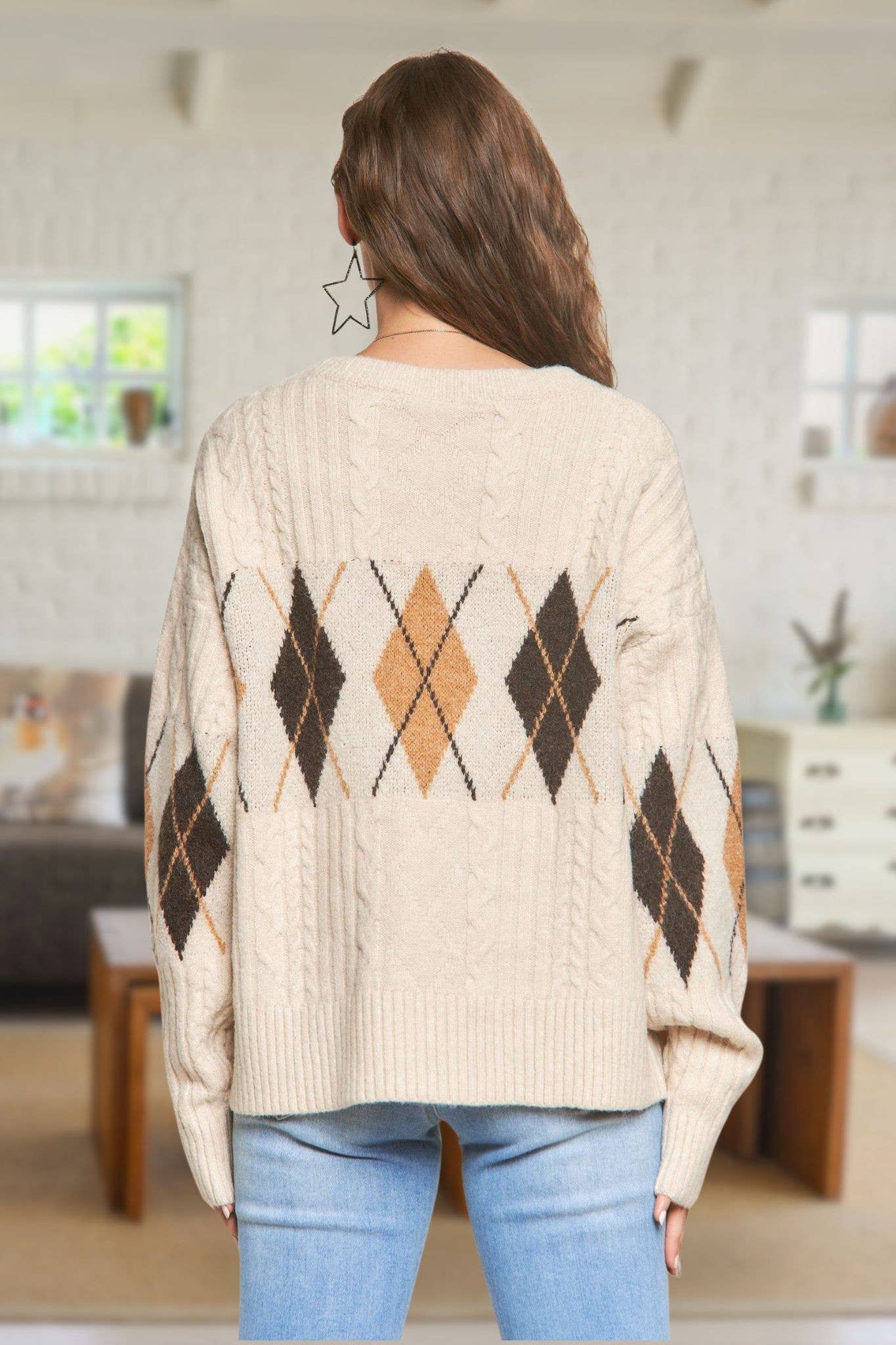 Josie Argyle Pattern Sweater