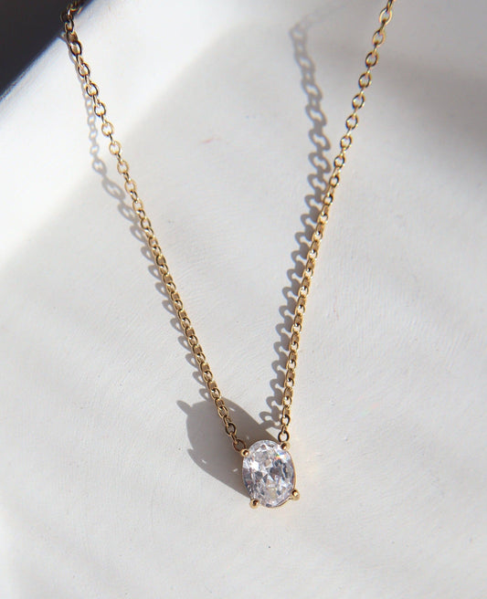 Sloan Oval Solitaire Necklace