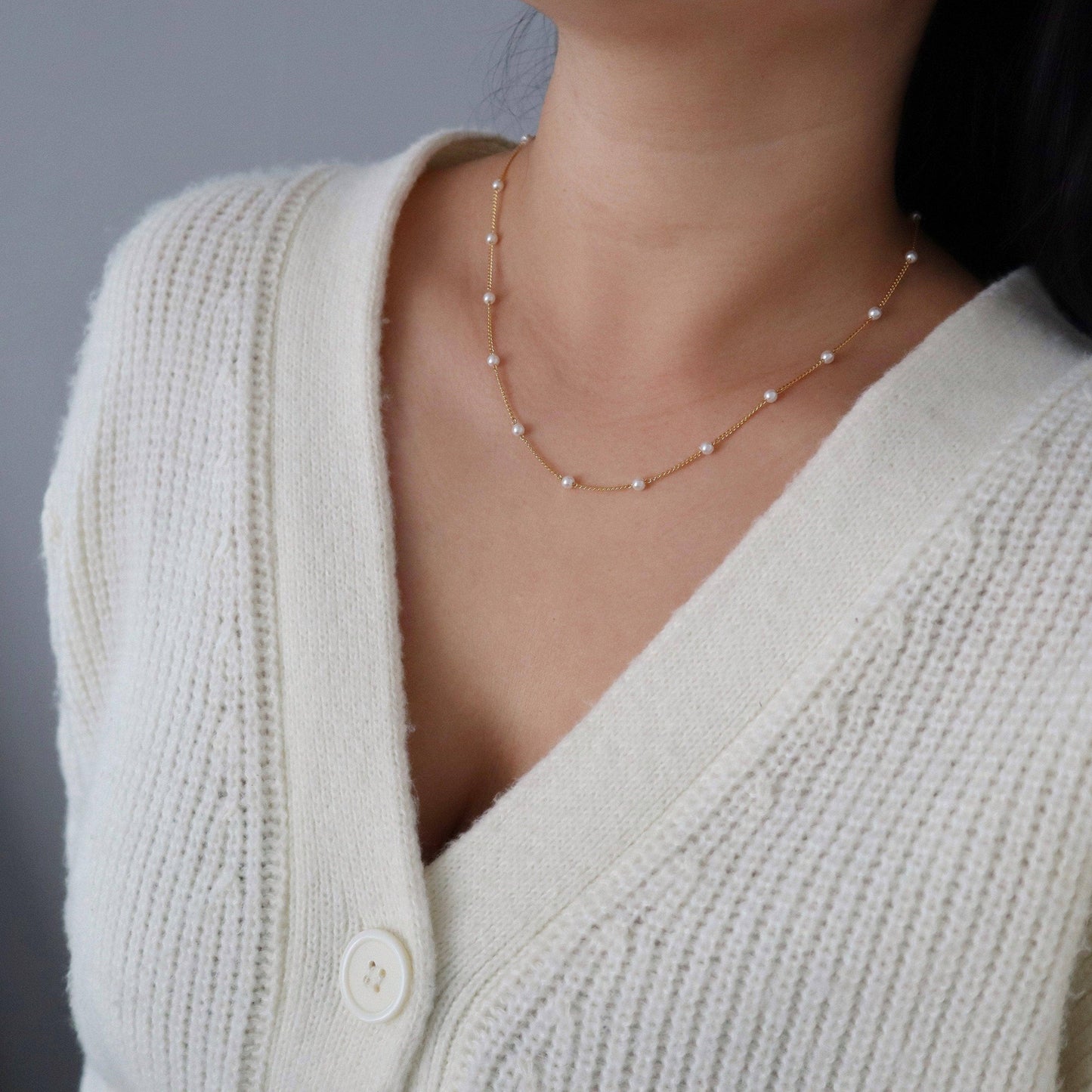Pearl Satellite Chain Necklace