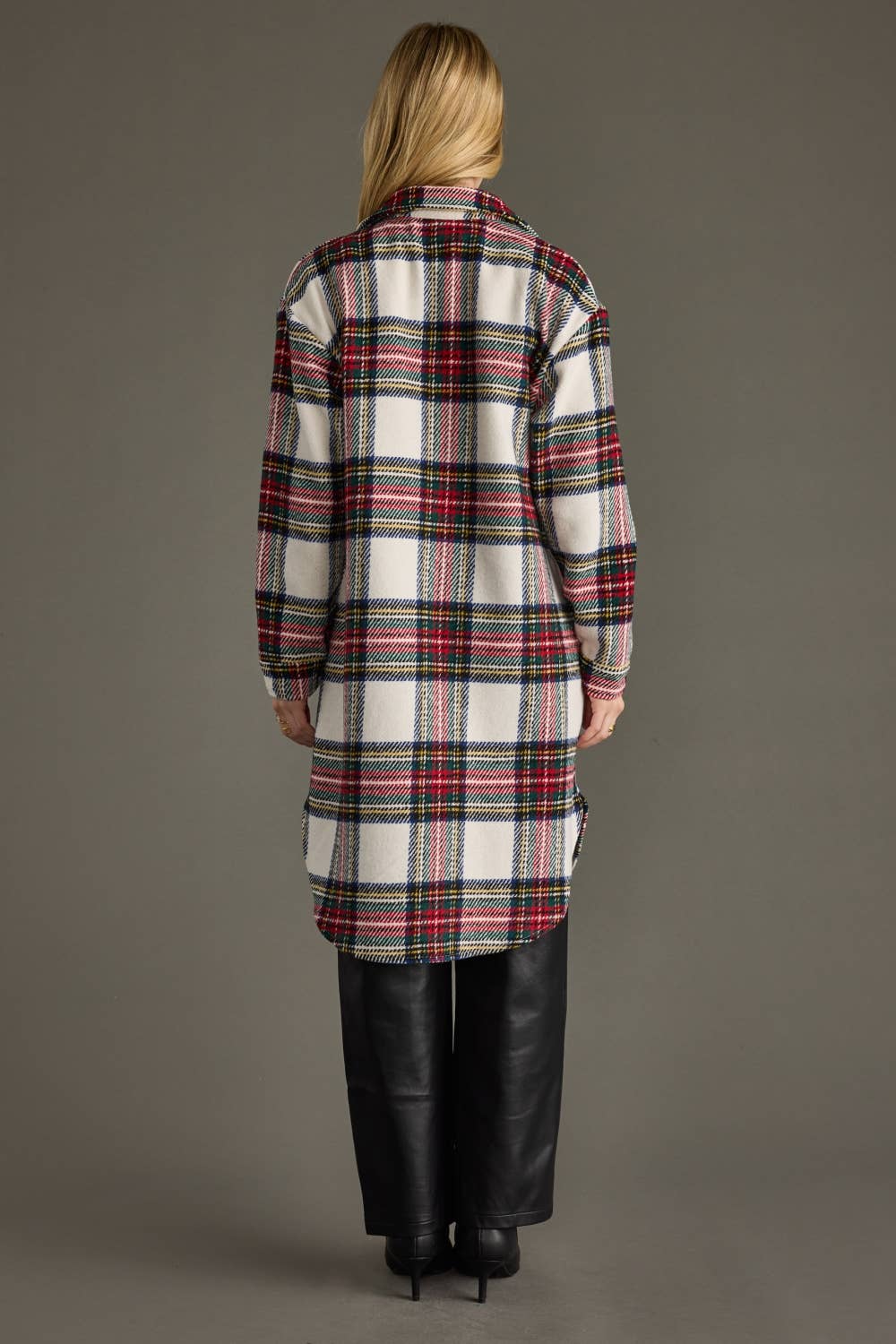 Mistletoe Plaid Long Shacket