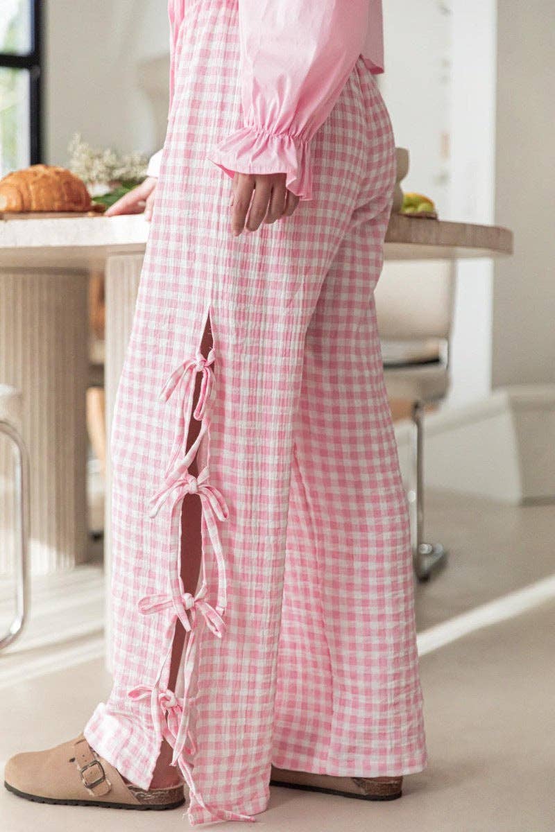 Tessa Gingham Tie Pants- Two Colors