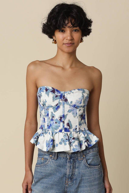 Valerie Floral Peplum Tube Top