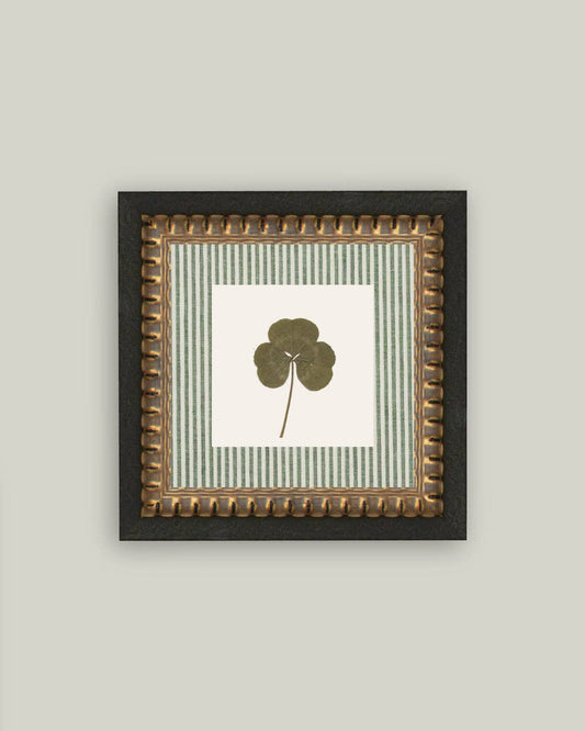 Clover on Stripes Framed Antique Art