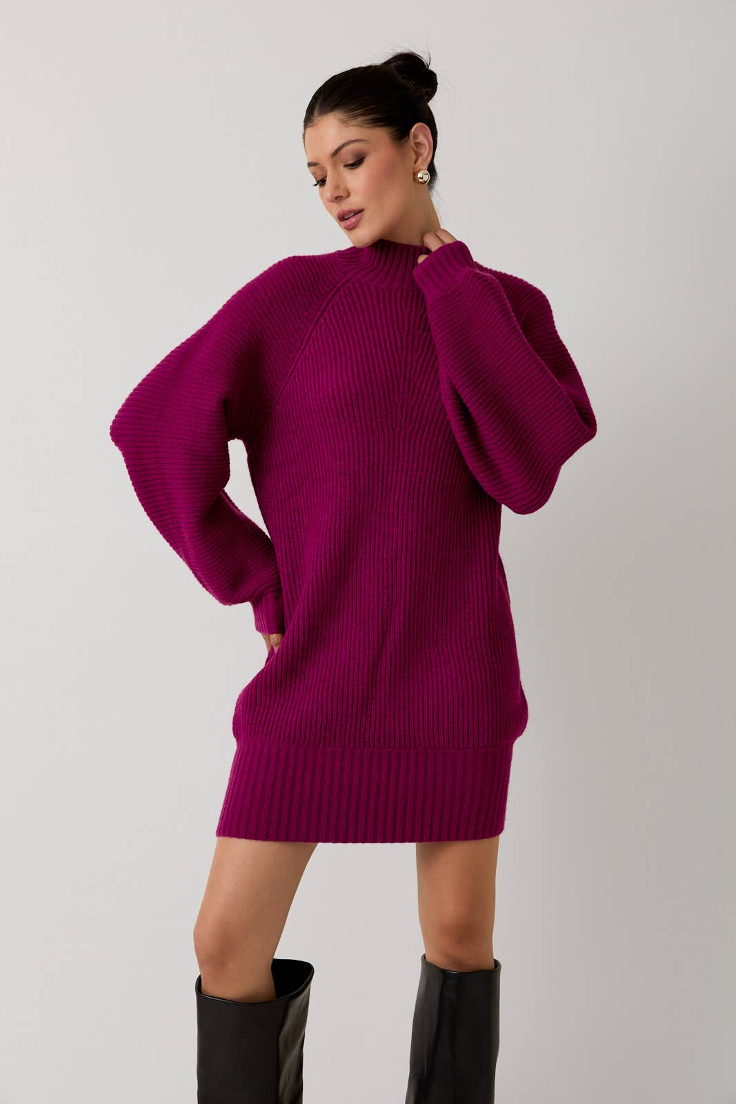 Vera Mock Neck Sweater Dress