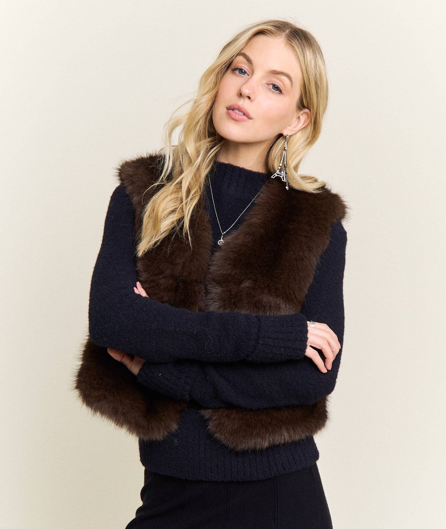 Callie Fur Midi Vest