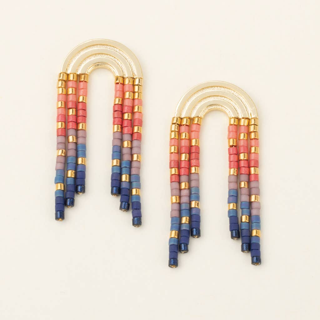 Miyuki Rainbow Fringe Earring - Three Colors