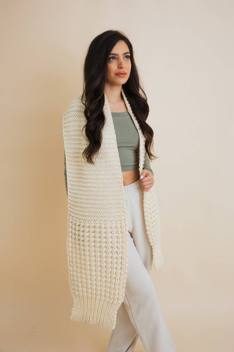 Winter Chalet Waffle Scarf - Three Colors