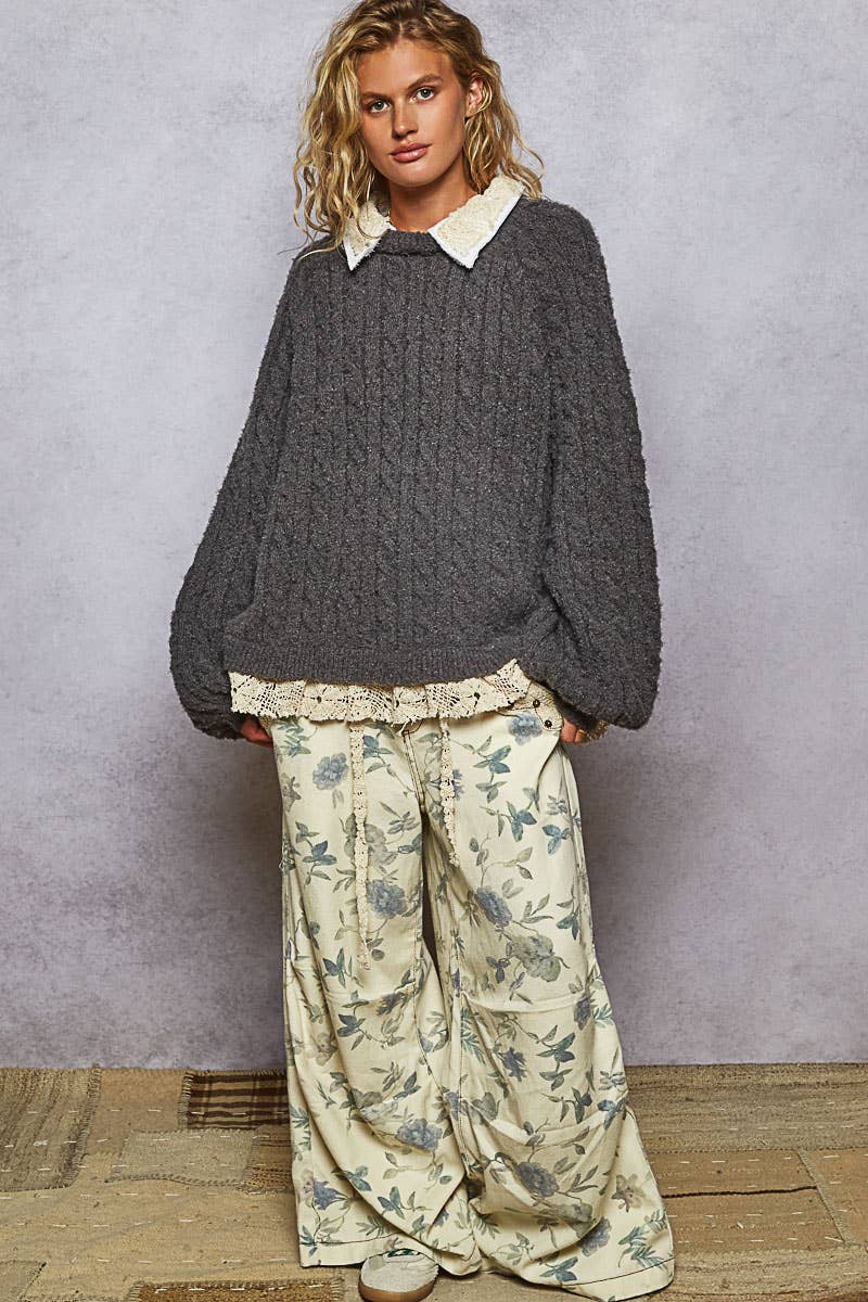 Jolie Crochet & Cable Knit Sweater