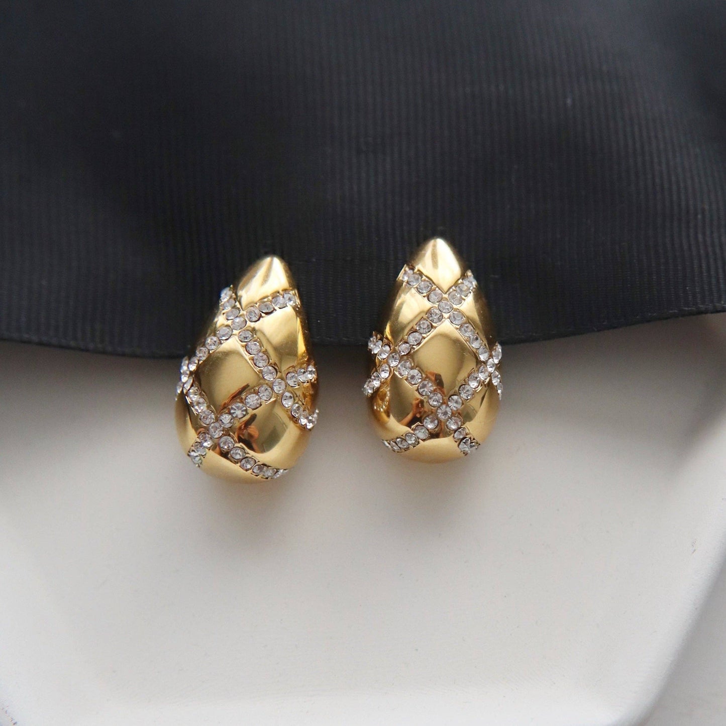 Pave Drop Earrings