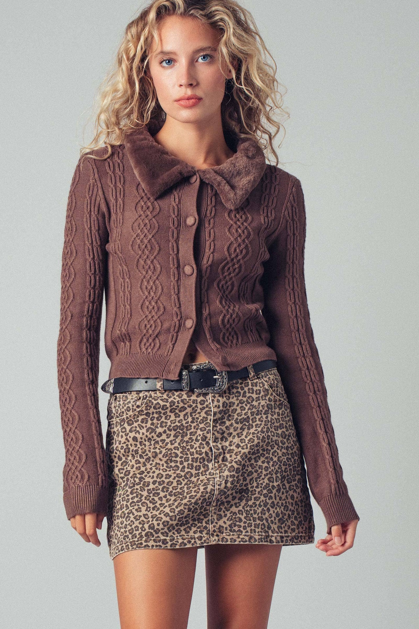 Ellie Fur Collar Cardigan