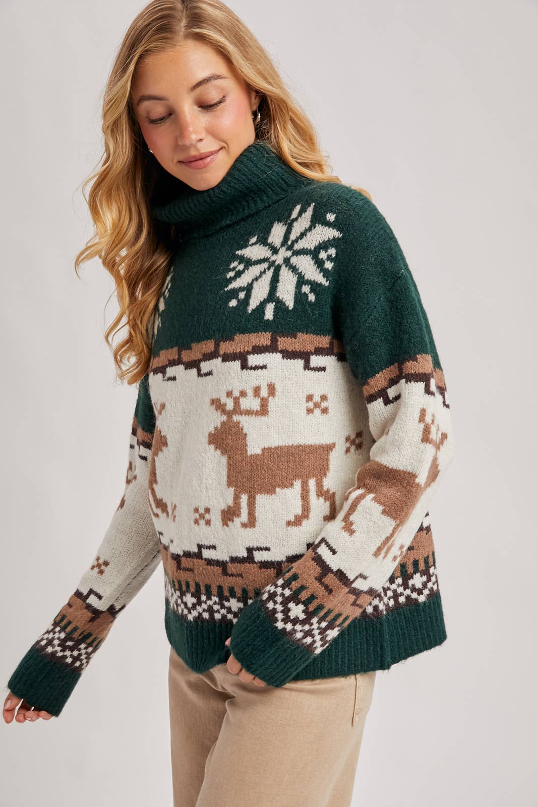 Snowed In Nordic Reindeer Sweater