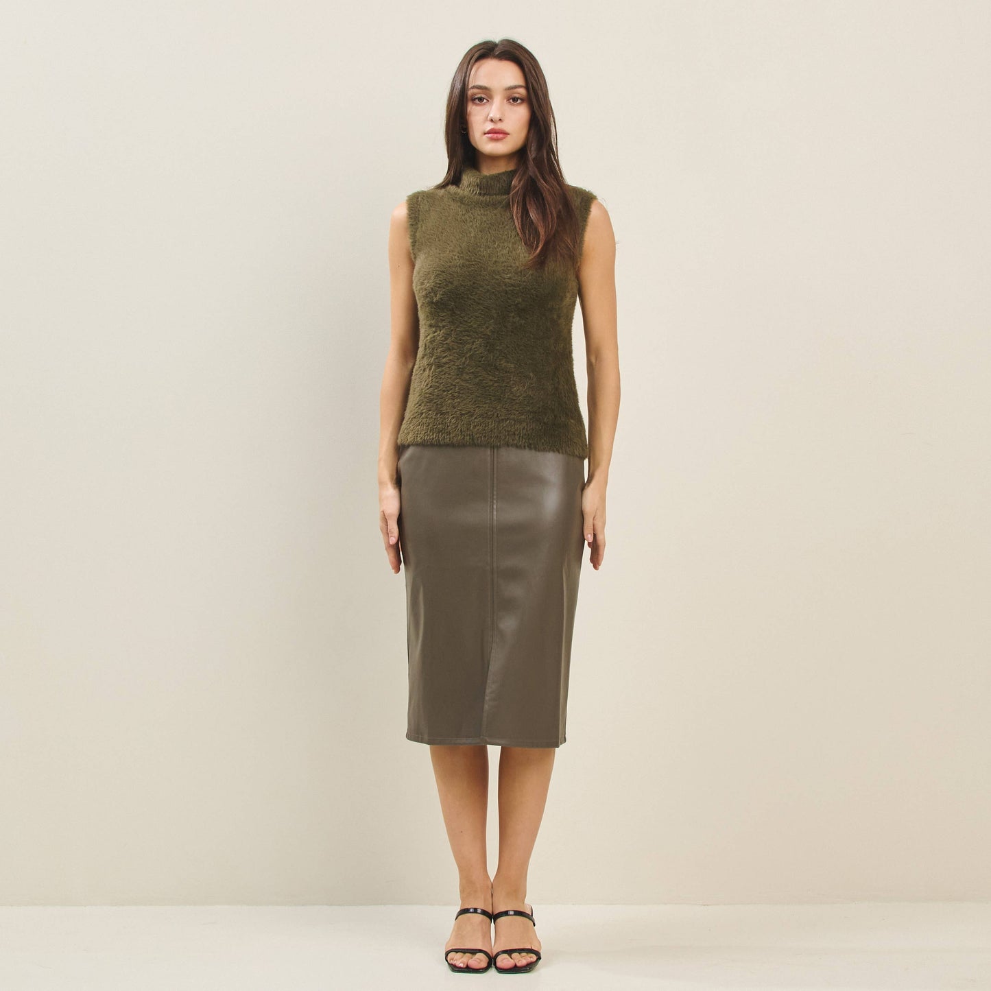 Abigail Furry Mock Neck Sweater