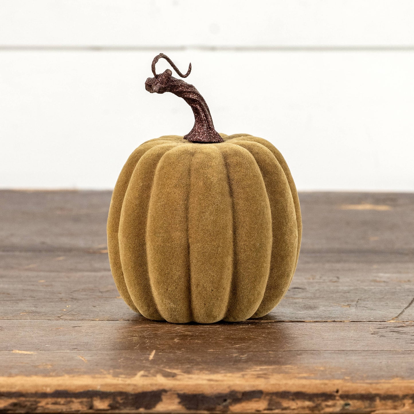 6.5" Flocked Pumpkin