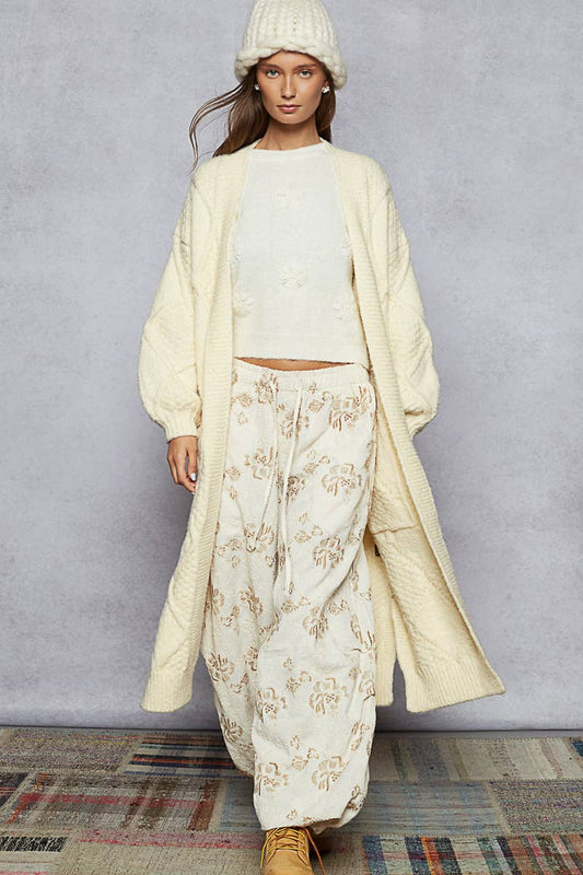 Vanilla Cream Diamond Long Cardigan