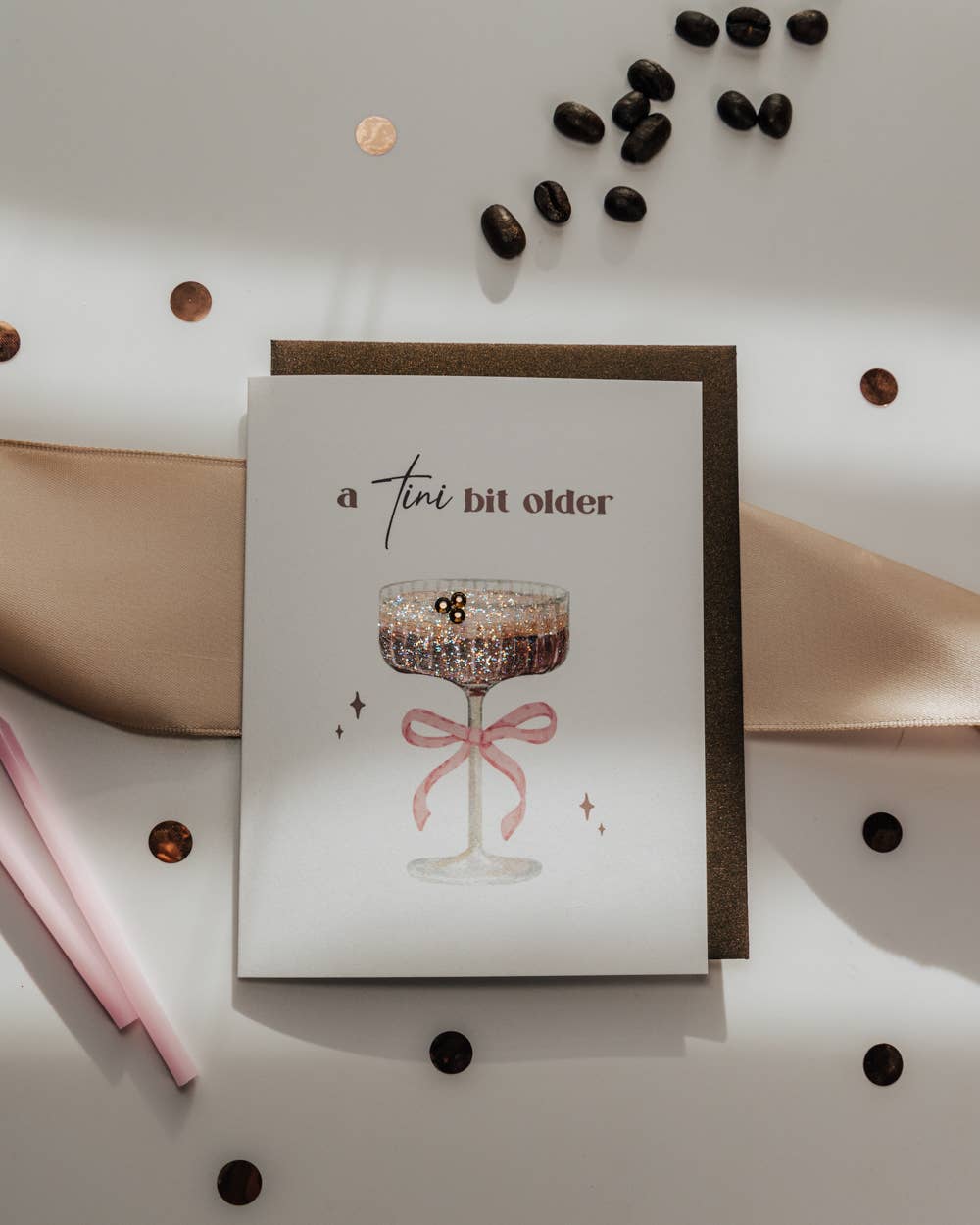 'Tini Bit Older' Espresso Martini Birthday Card