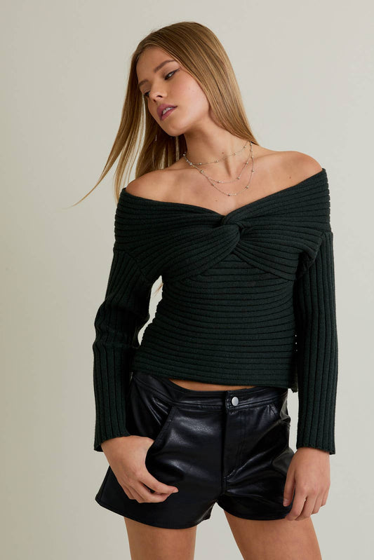 Brianna Twisted Front Sweater