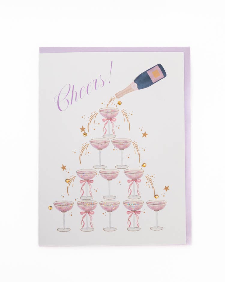 'Champagne Cheers' Congratulations Card