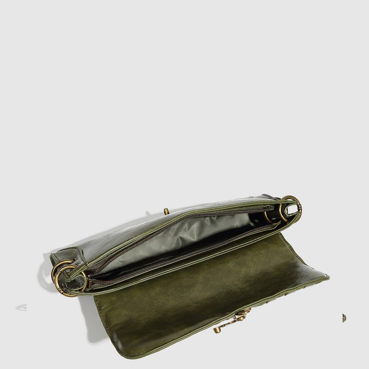 Jewel Lock Chain Crossbody Clutch