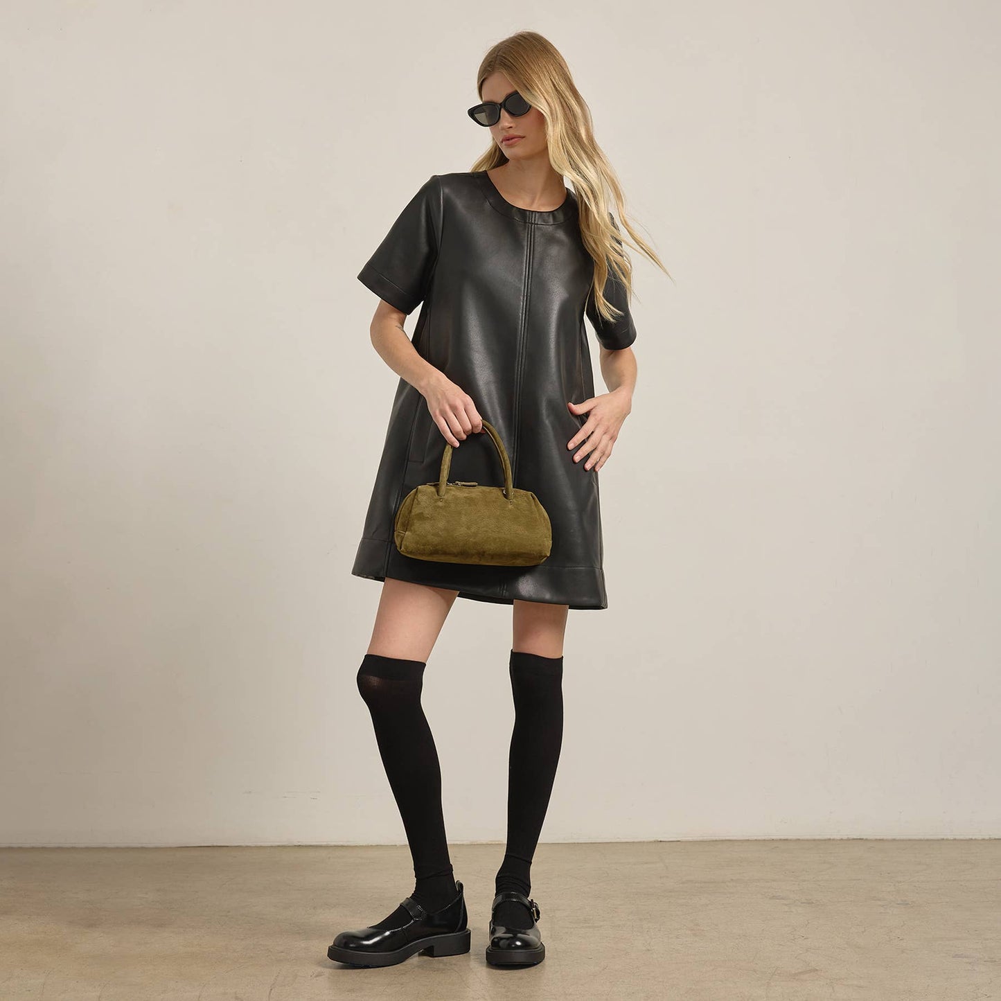 Isabella A-Line Leather Dress